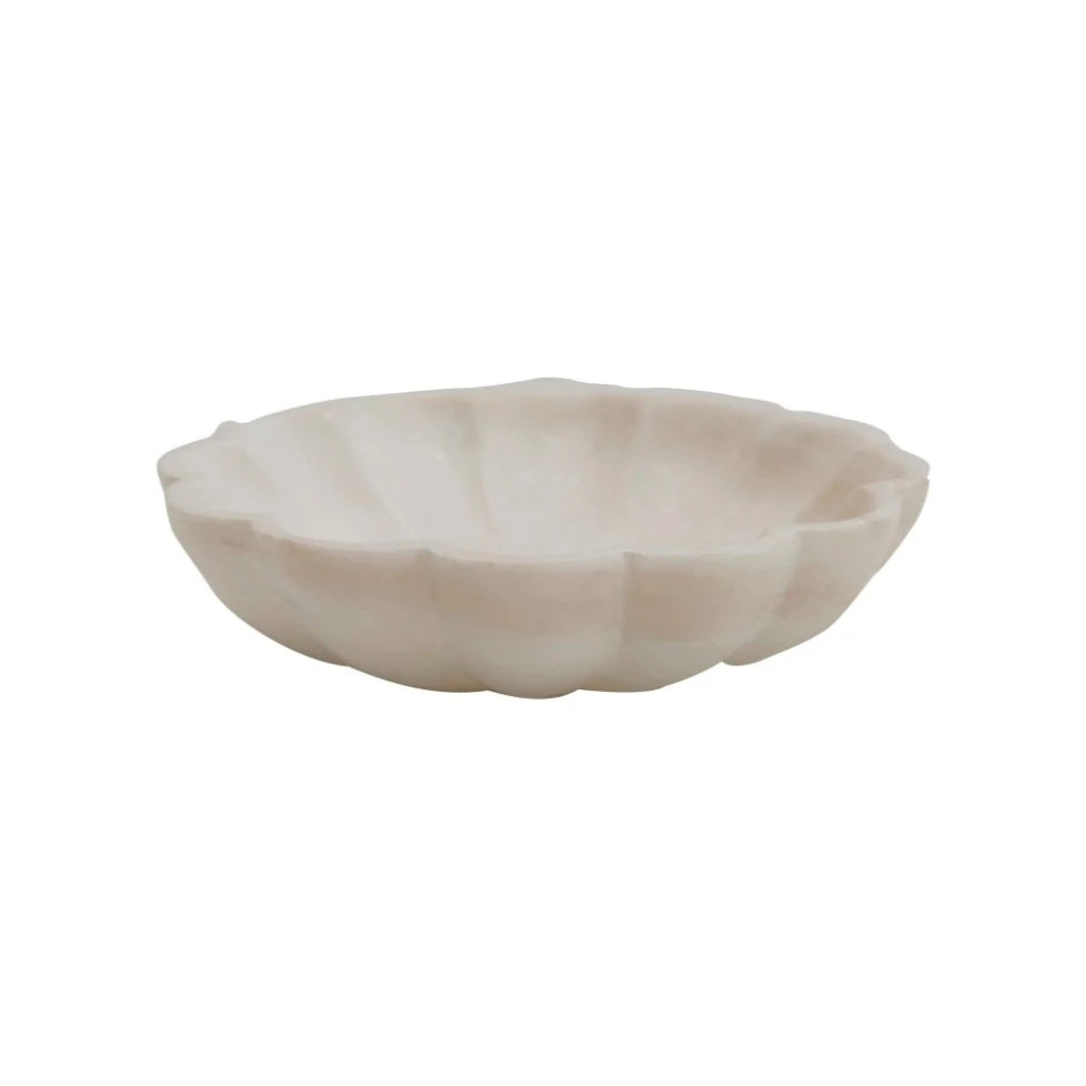 Carved Marble Flower Dish: Available at City Home PDX
