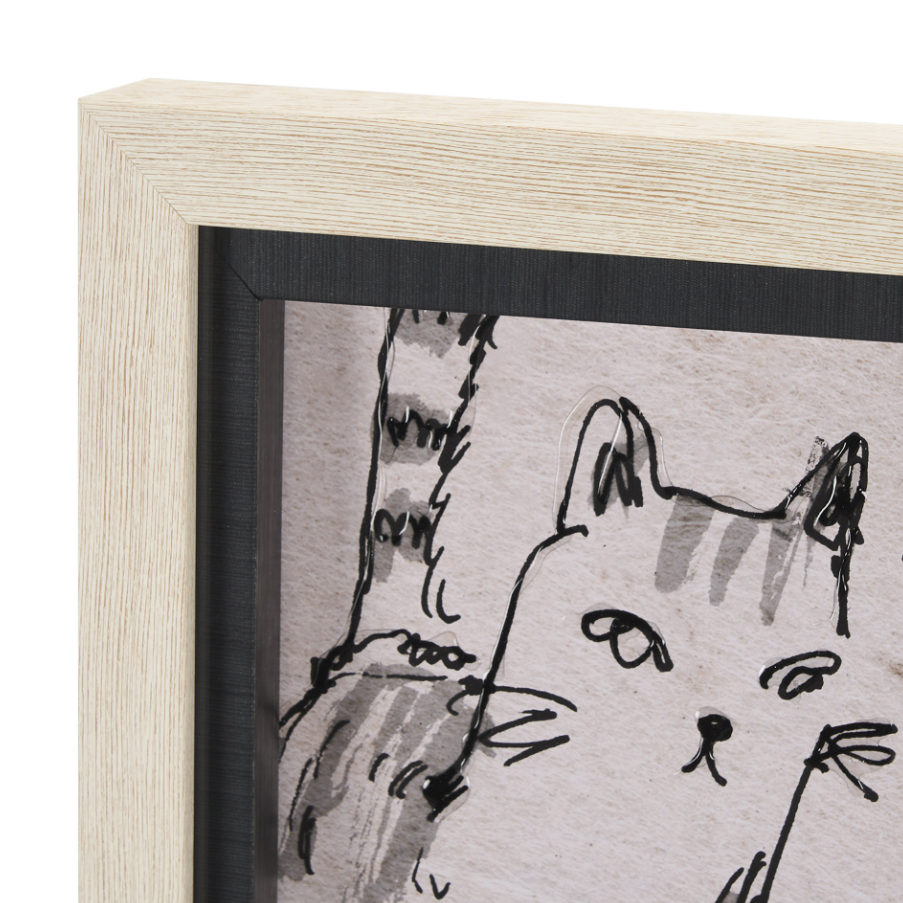 Cat Sketch Art Print: Product Corner View 
