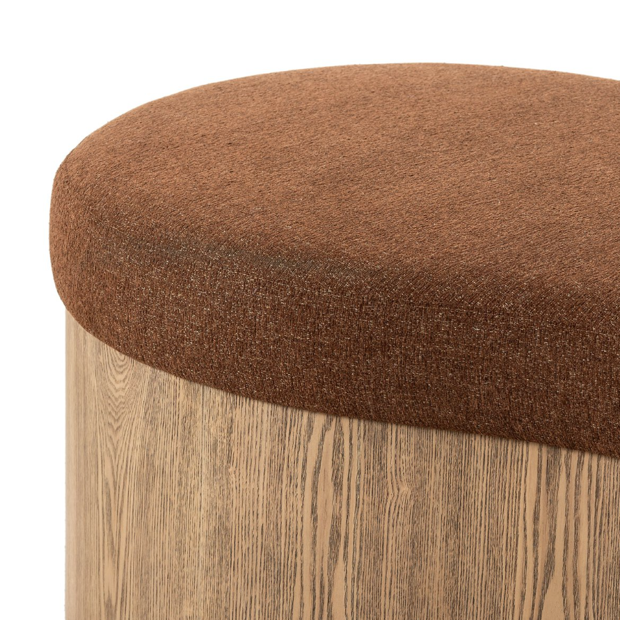 Celeste Accent Bench-Crypton Wayfarer Sienna: Product Corner View