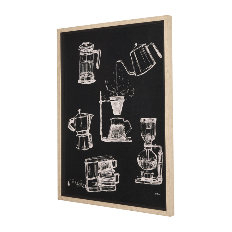 Coffee Maker Study Framed Art: Product View