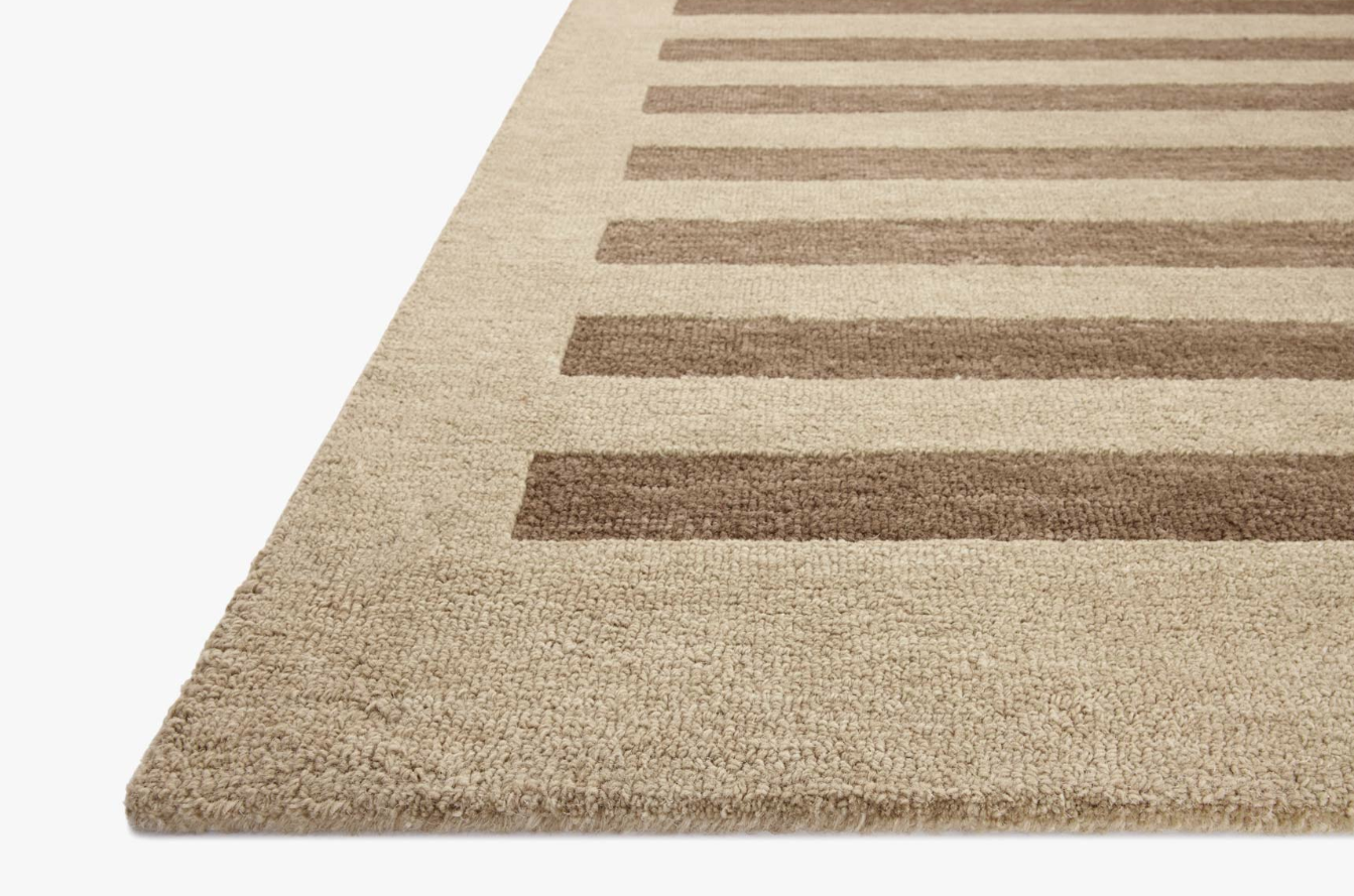 Leanne Ford Craven Rug in Oatmeal/Bark: Product Pile Height View