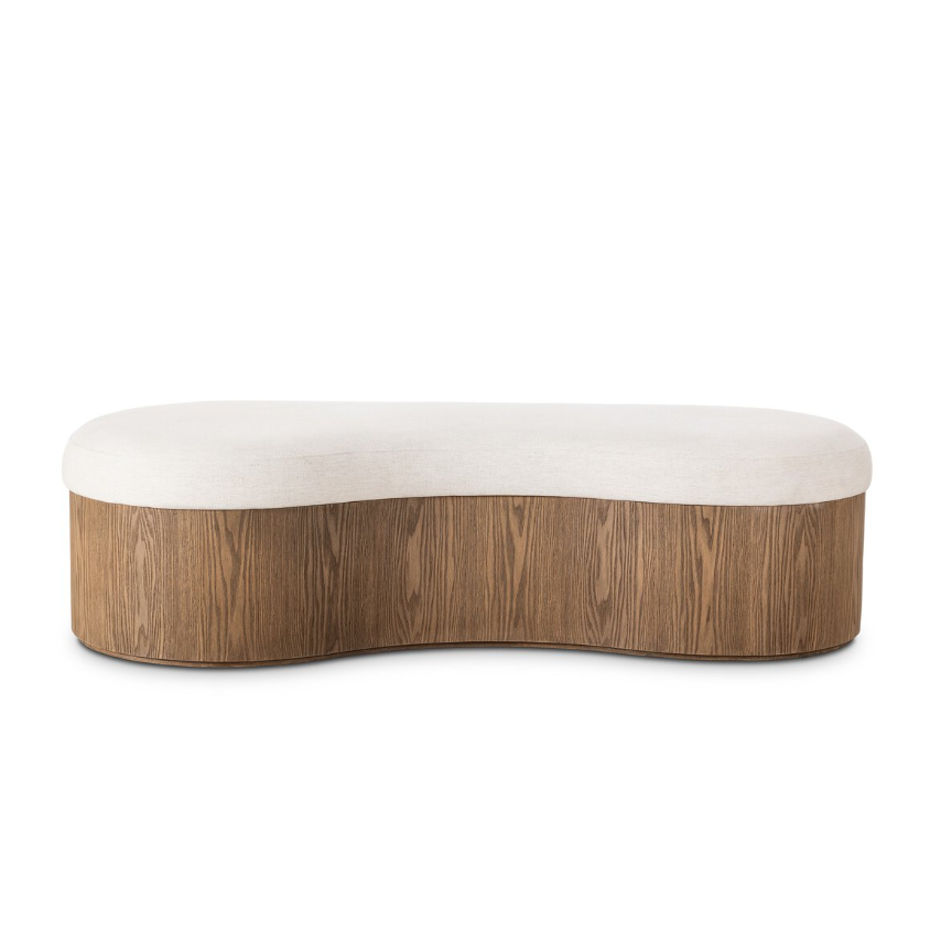 Celeste Accent Bench-Crypton Nomad Snow: Available at City Home PDX