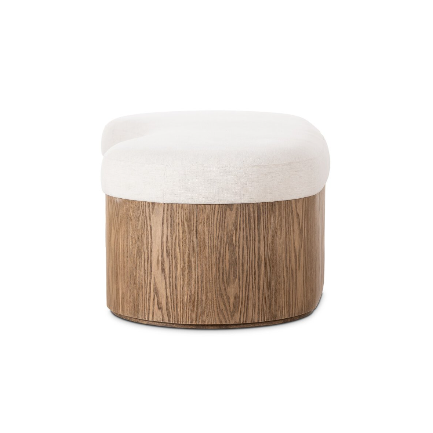 Celeste Accent Bench-Crypton Nomad Snow: Product Side View