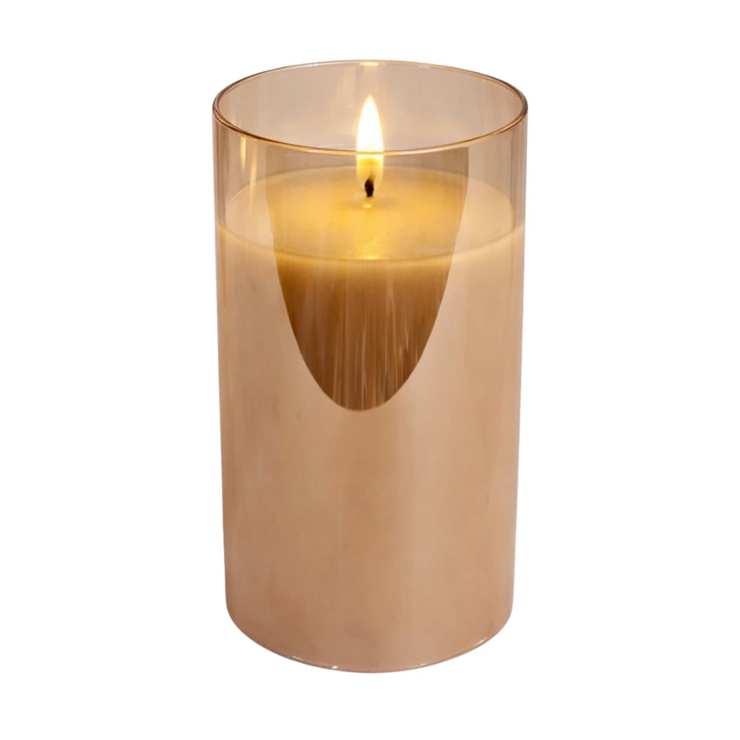 Champagne Radiance LED Wax Candle-Size: 5.75" X 9.75": Available at Cit Home PDX