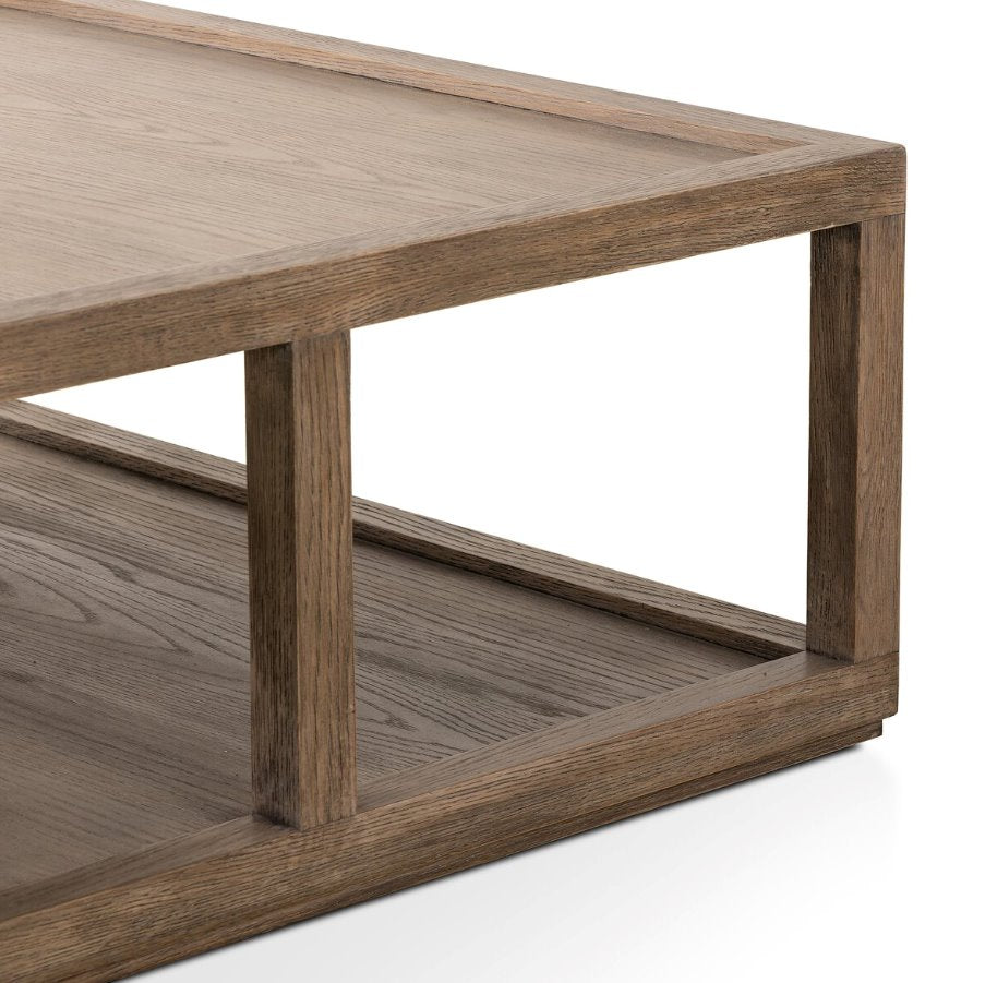 Charley Coffee Table in Warm Natural Oak Veneer: Product Corner View