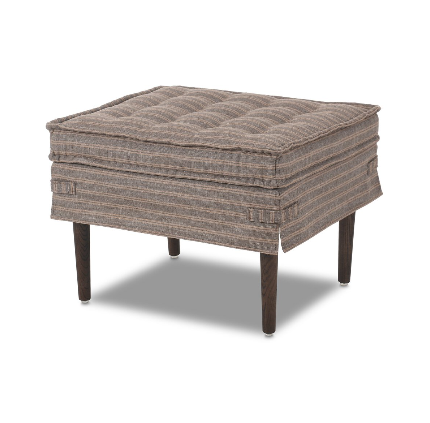 Amber Lewis X Four Hands Cole Small Ottoman-Rodin Bark: Product Quarter View