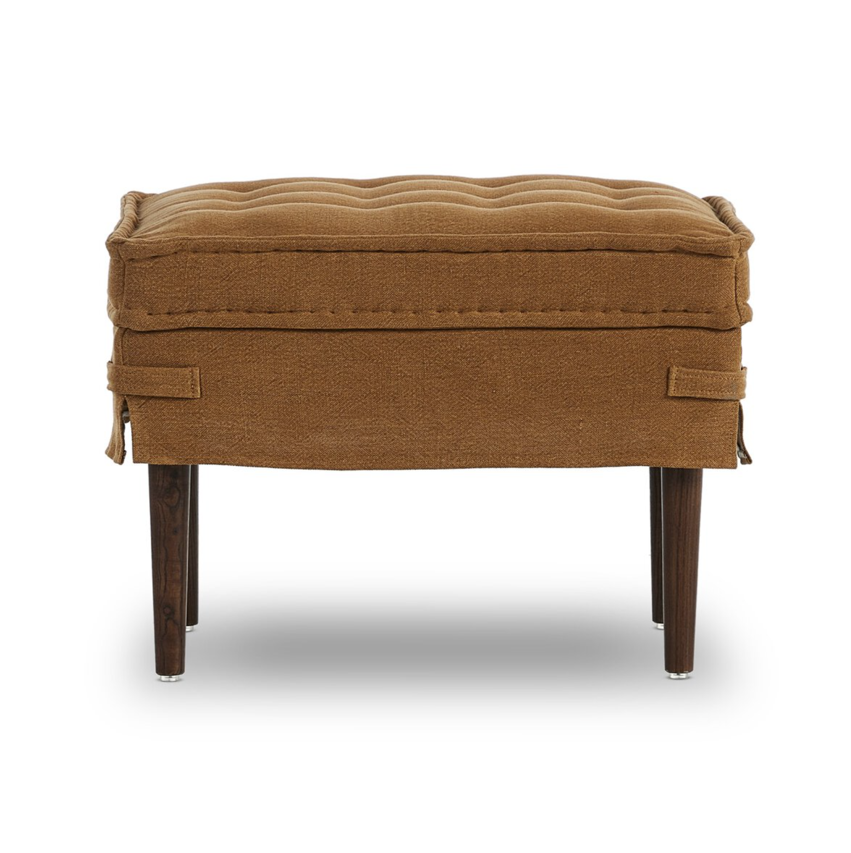 Amber Lewis X Four Hands Cole Small Ottoman-Broadway Gilt: Product Side View