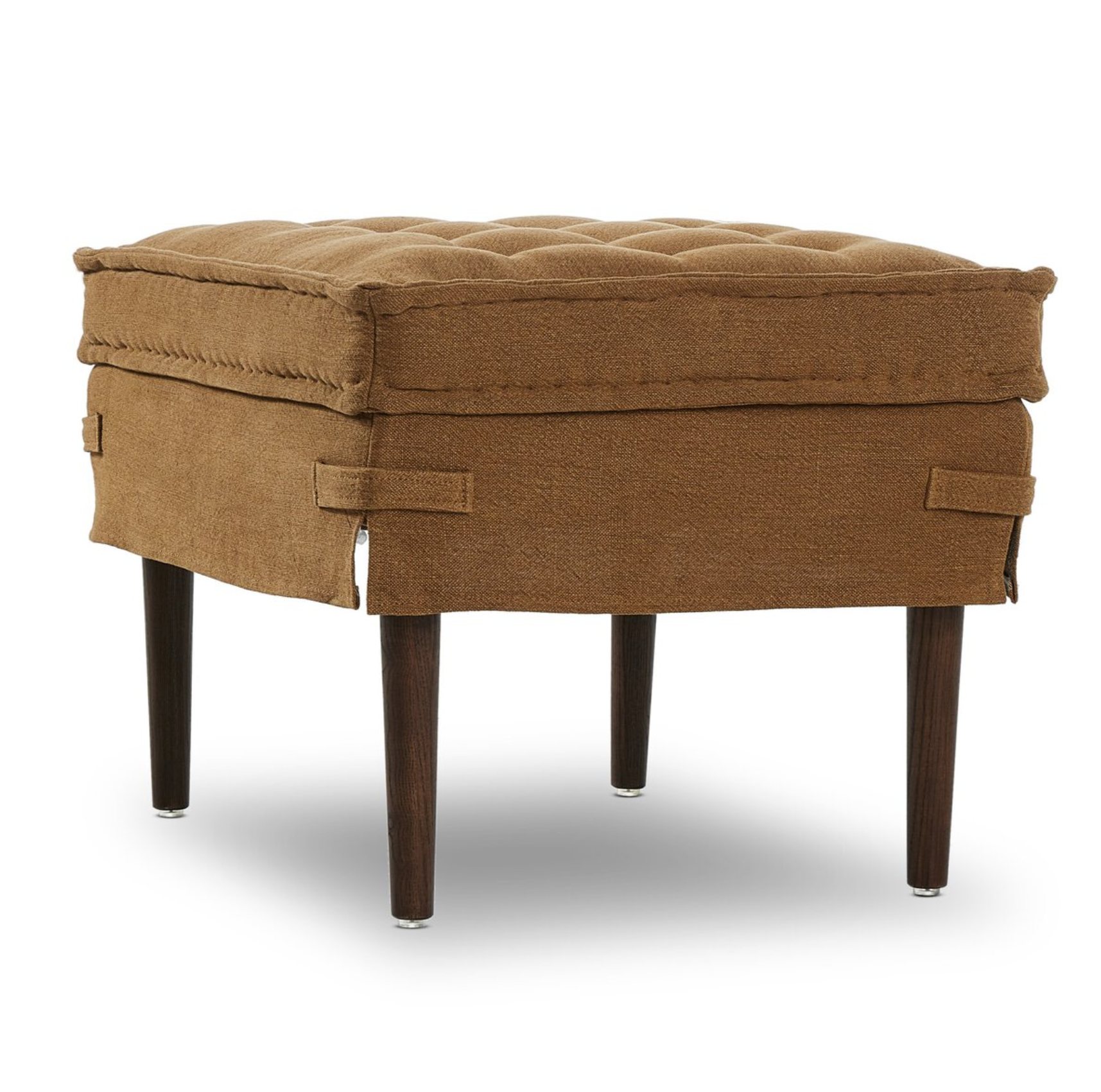 Amber Lewis X Four Hands Cole Small Ottoman-Broadway Gilt: Product Quarter View