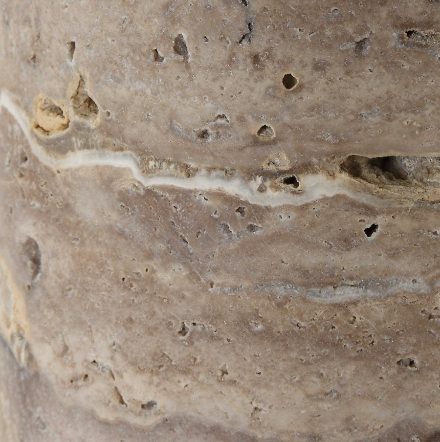 Cortado Table Lamp: Travertine Stone