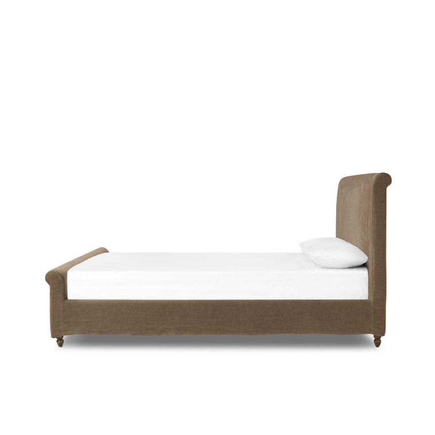 Amber Lewis X Four Hands Dalia Bed-Broadway Coffee: Product Side View