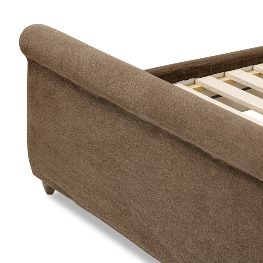 Amber Lewis X Four Hands Dalia Bed-Broadway Coffee: Up-Close Footboard View