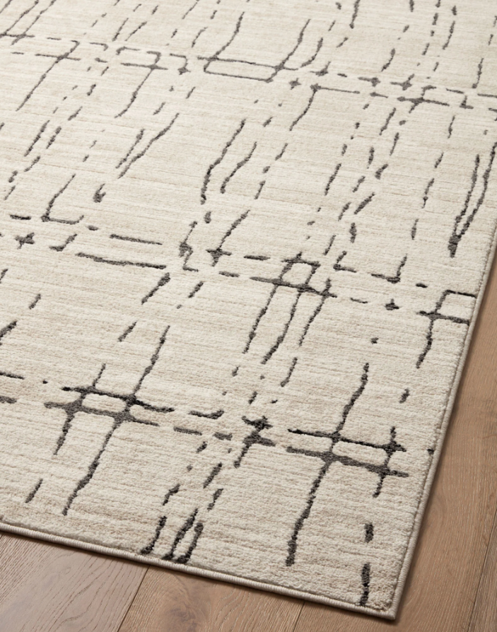 Darby Rug in Sand/Dark Grey: 2nd Up-Close Pattern View