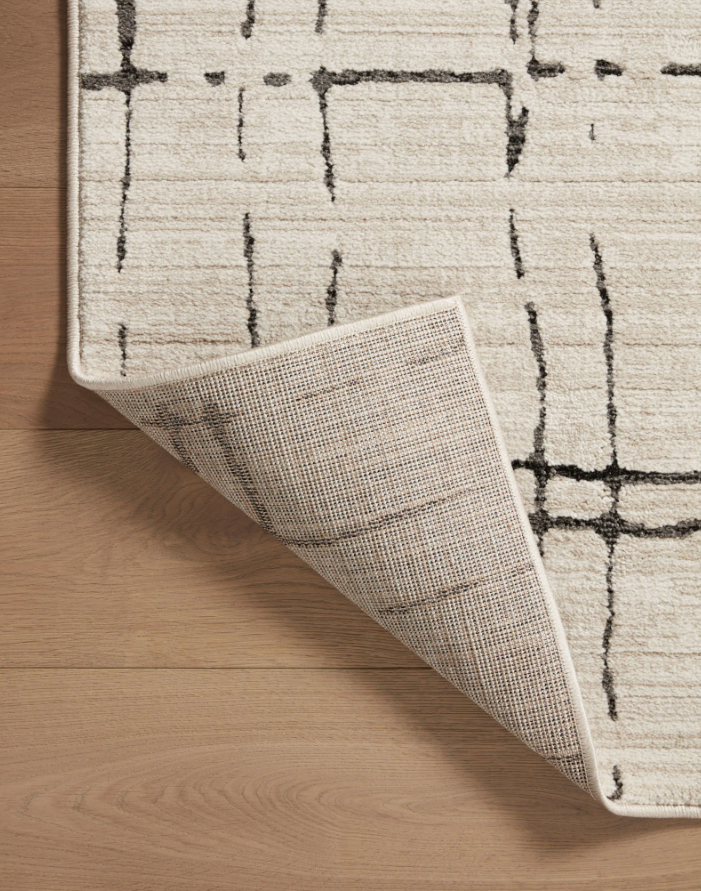 Darby Rug in Sand/Dark Grey: Product Backing View