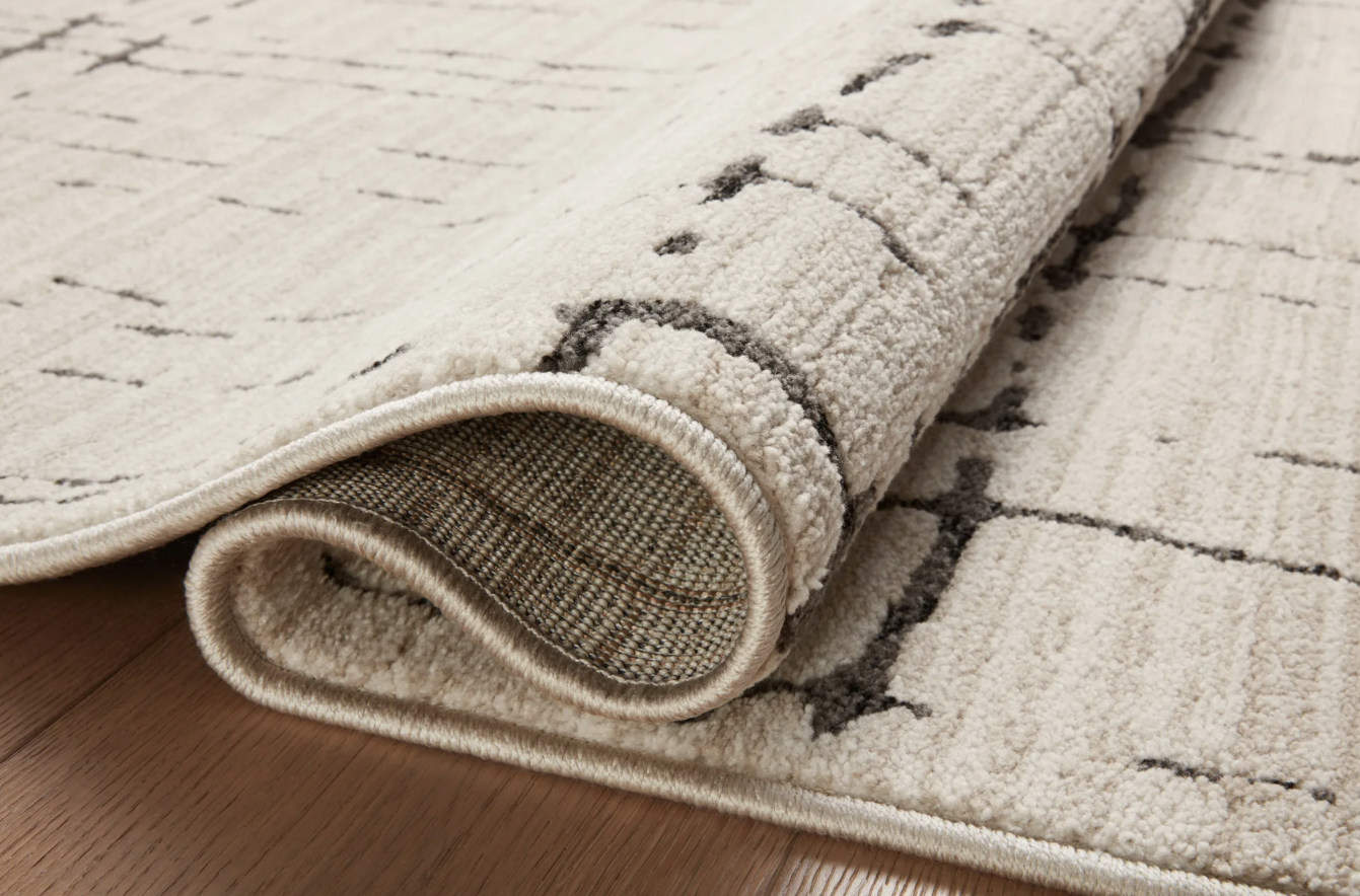 Darby Rug in Sand/Dark Grey: Product Folded View