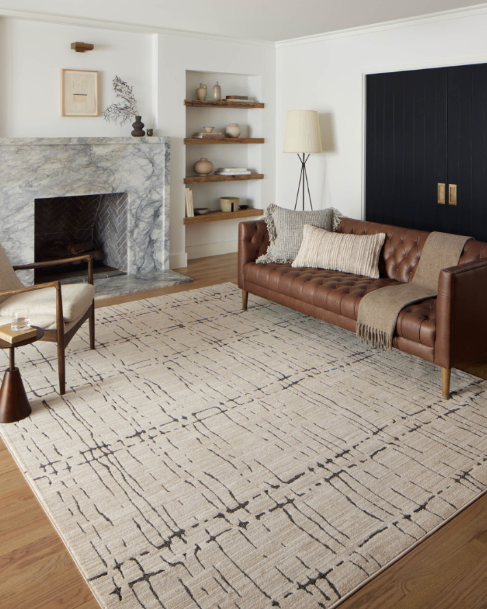 Darby Rug in Sand/Dark Grey: Product Style View