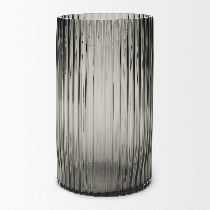 Dawn Vase-Black Glass-Tall: Product View