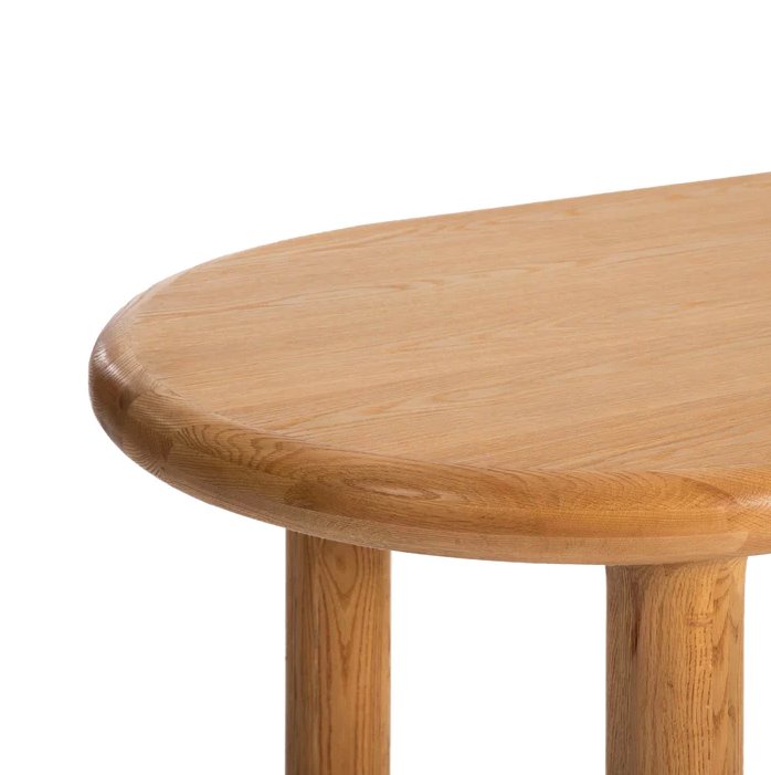 Destiny Oval Dining Table: Corner Tabletop View