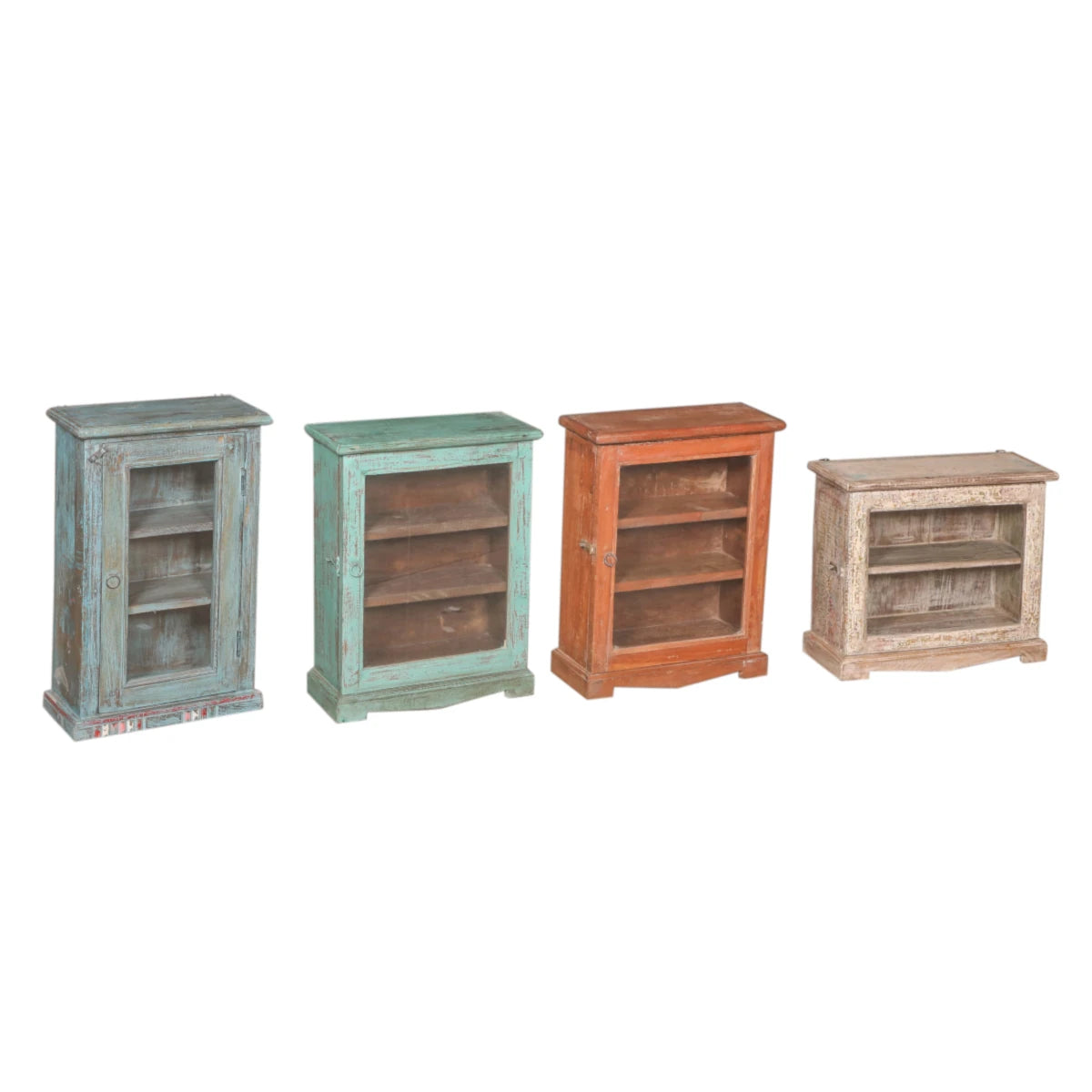 Wooden Cabinet with Glass-Style D: Different Product Views
