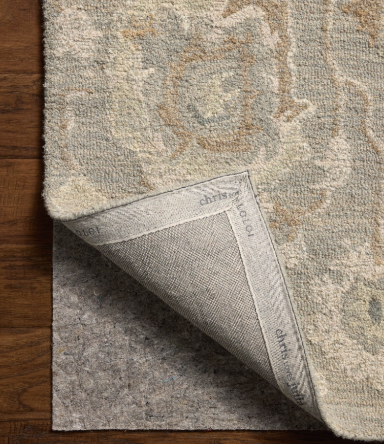 Chris Loves Julia X Loloi Dorothea Rug in Stone/Multi: Product Backing View