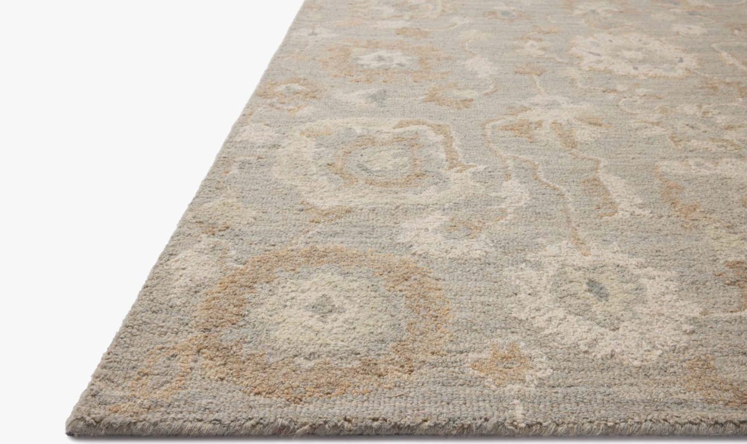 Chris Loves Julia X Loloi Dorothea Rug in Stone/Multi: Product Pile Height View