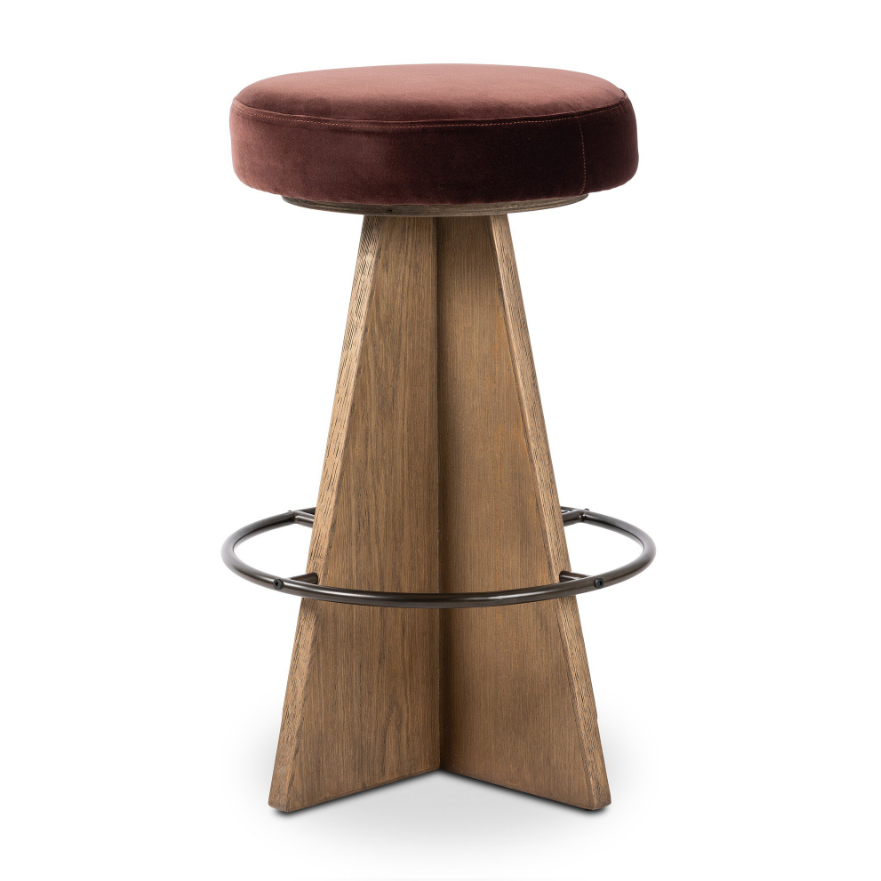 Damon Swivel Counter Stool-Surrey Plum: 2nd Product View