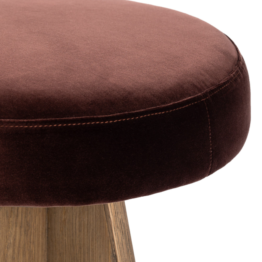 Damon Swivel Counter Stool-Surrey Plum: Up-Close Product Seat View