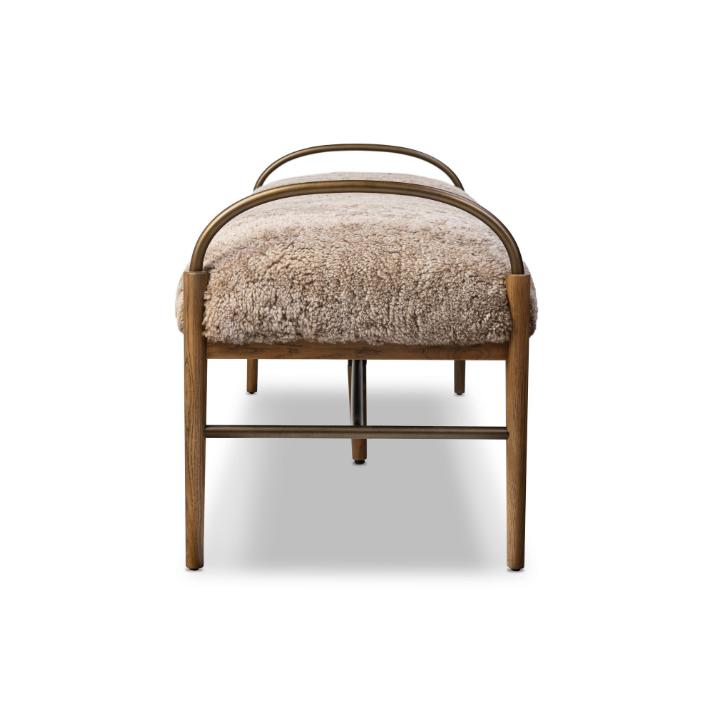 Amber Lewis X Four Hands Demi Accent Bench: Product Side View
