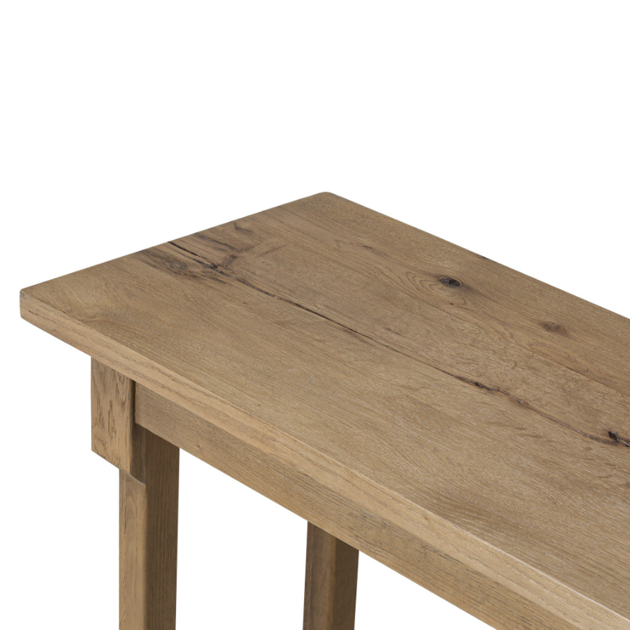 Amber Lewis X Four Hands Edison Console Table: Product Tabletop Corner View