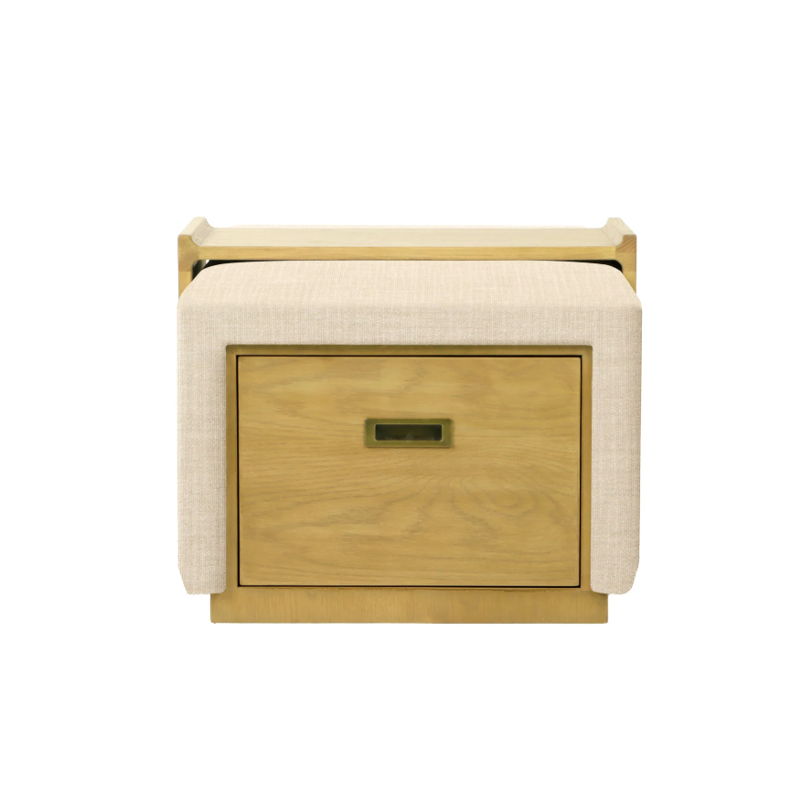 Elara Storage Ottoman: Product Side View