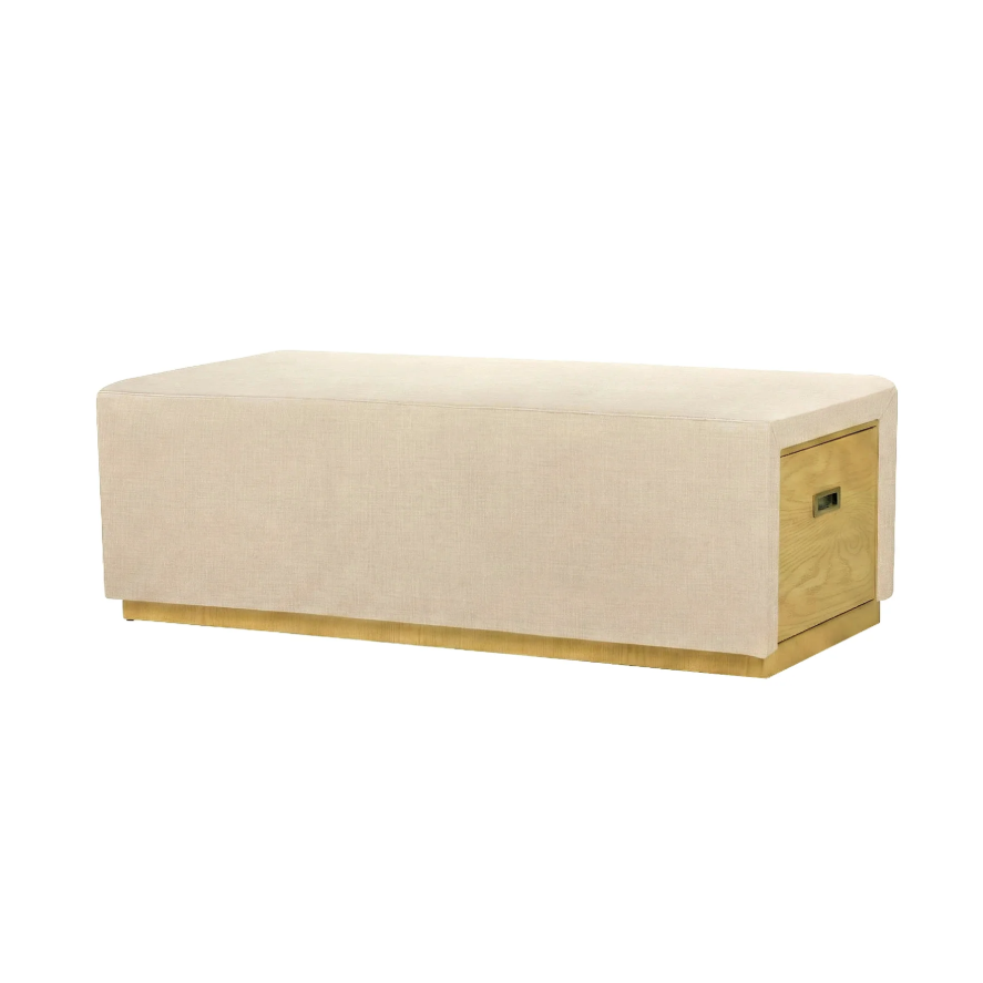 Elara Storage Ottoman: Product Without Serving Tray View