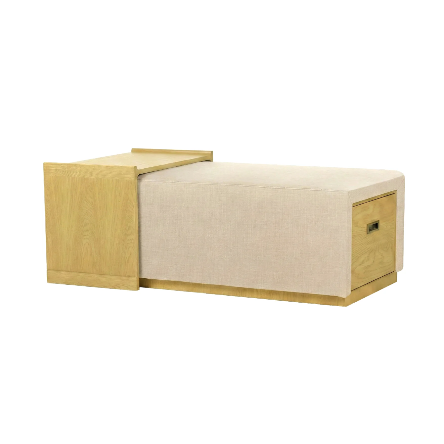 Elara Storage Ottoman: Sliding Accent Tray Product View