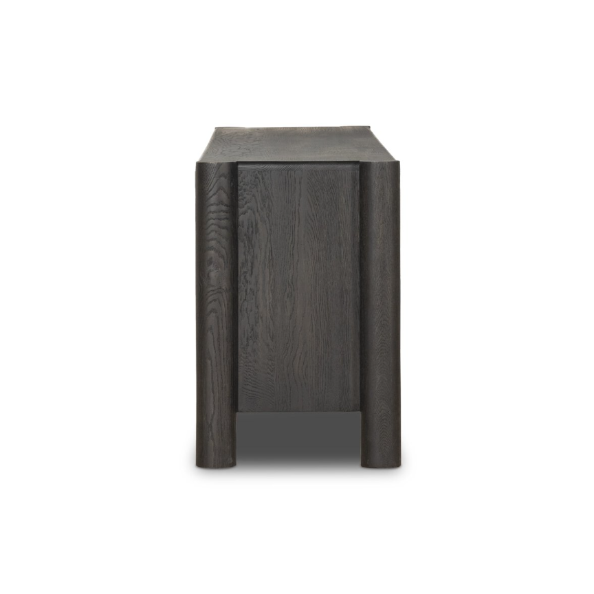 Ezri Media Console-Black Oak: Product Side View