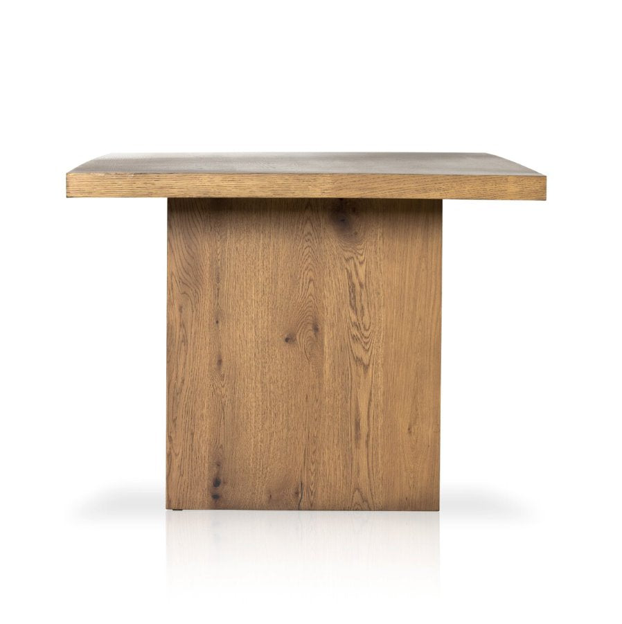 Eaton Amber Oak Dining Table: Product Side View