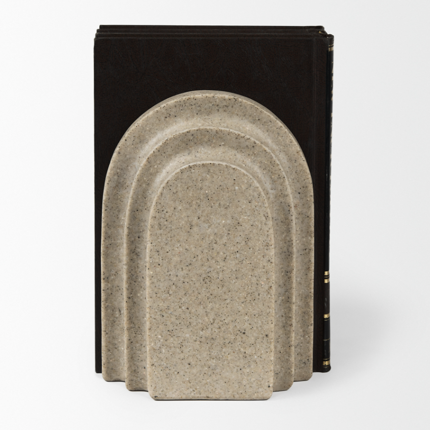 Empire Arch Bookends-Sandstone Resin: Product Side View