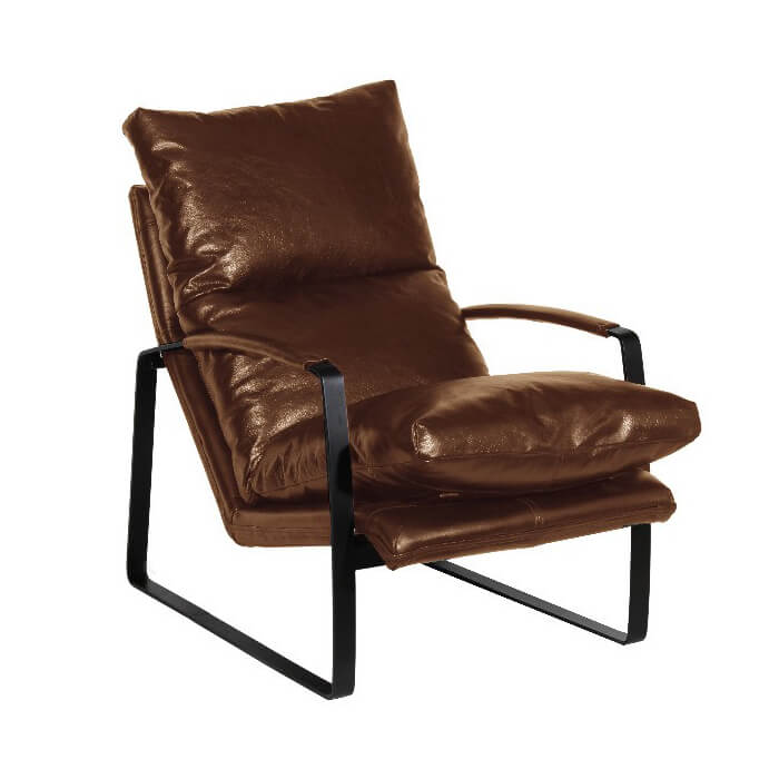 Eugene Leather Accent Chair in Brown - available at City Home PDX