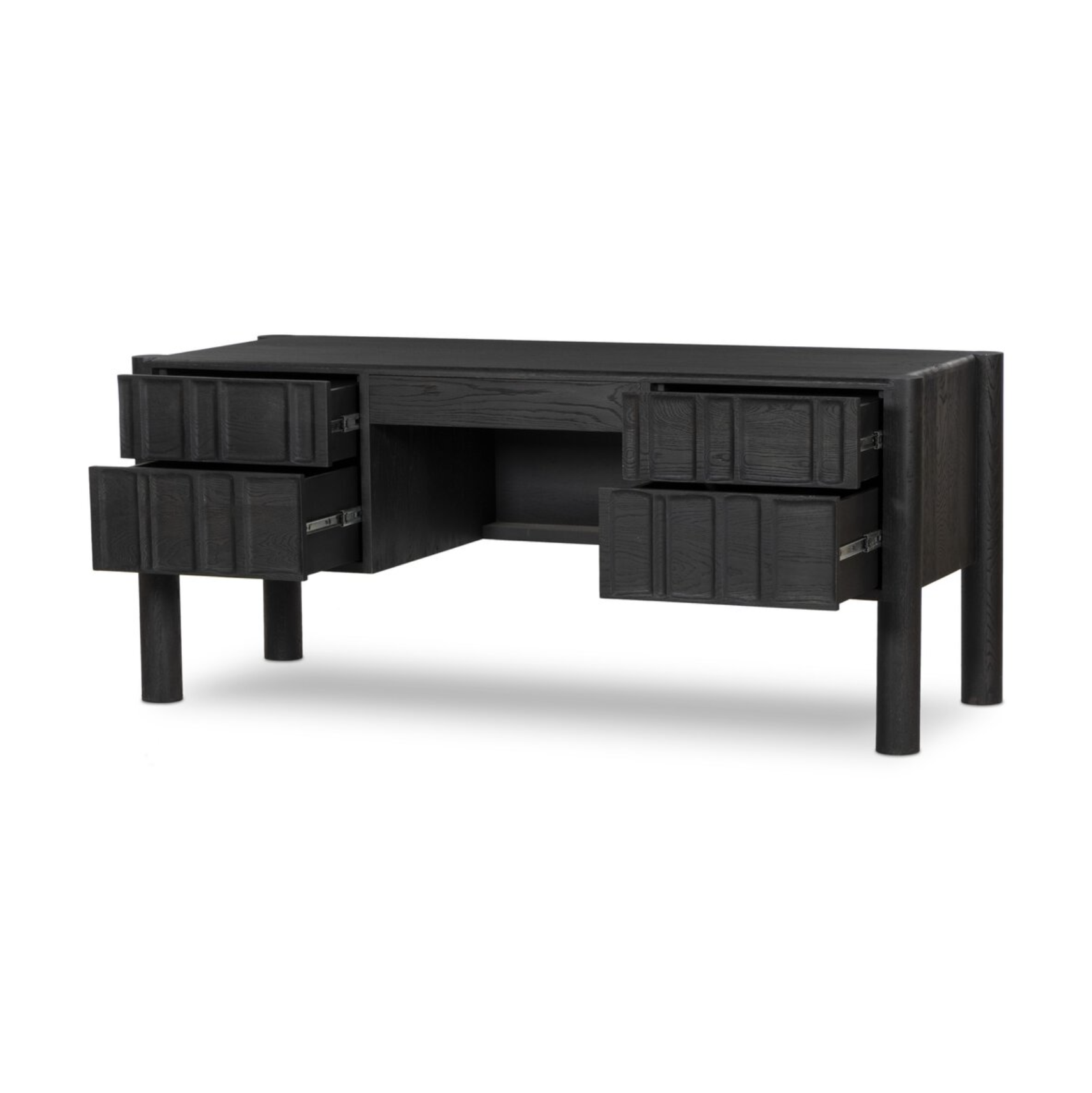 Ezri Desk: Open Drawers View