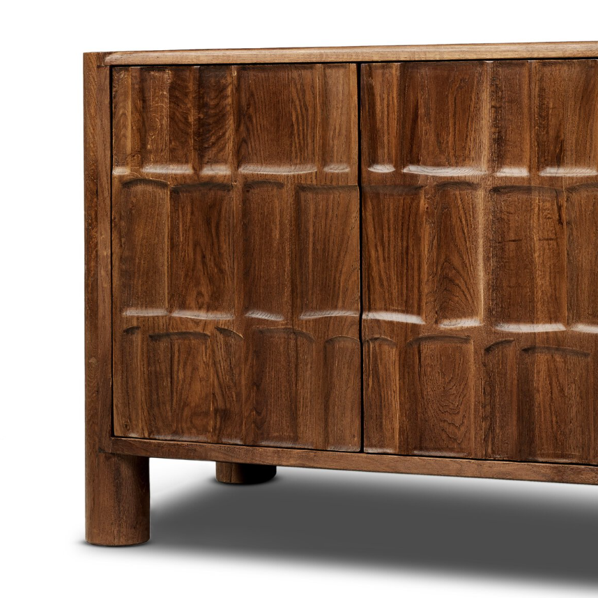 Ezri Media Console-CocoaOak: Up-Close Product View