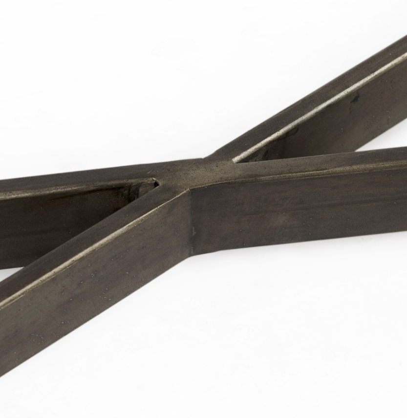 Faye Console Table: Iron Crisscross Base