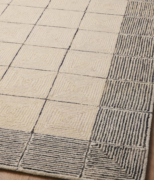 Chris Loves Julia X Loloi Francis Rug in Cream/Black: 2nd Up-Close Product View