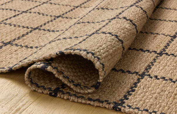 Chris Loves Julia X Loloi Fletcher Rug in Natural/Black: Product Folded View