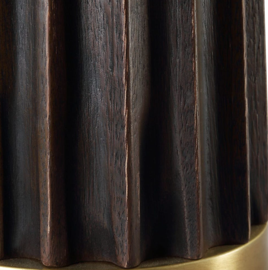 Forage Table Lamp: Up-Close Wooden Base View