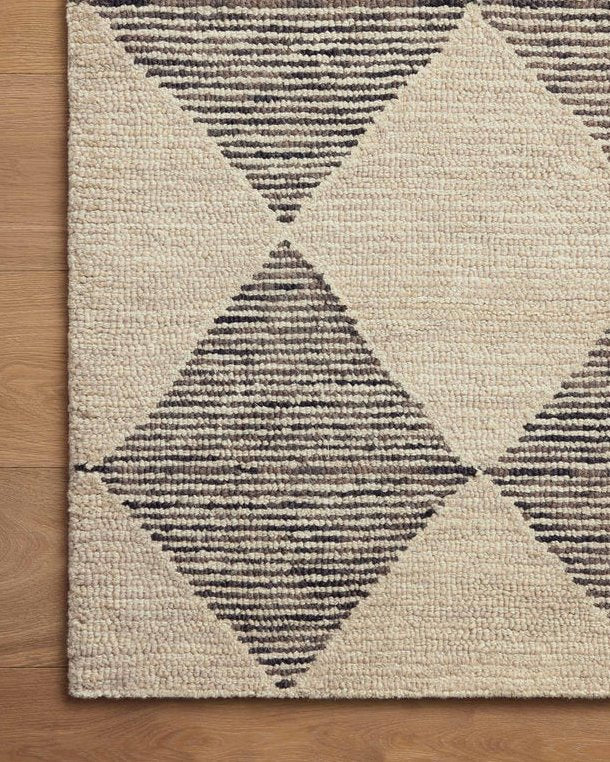 Chris Loves Julia x Loloi Francis Rug in Beige/Charcoal: Up-Close Corner View