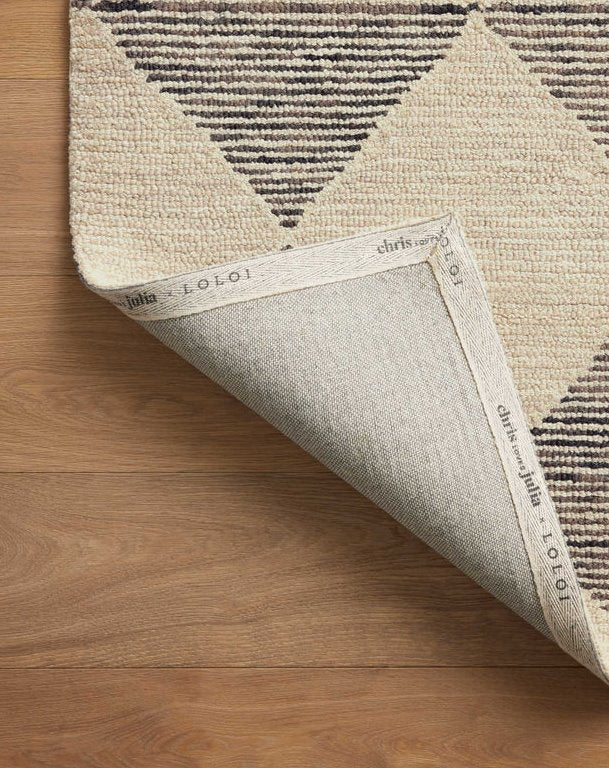 Chris Loves Julia x Loloi Francis Rug in Beige/Charcoal: Underneath Corner View