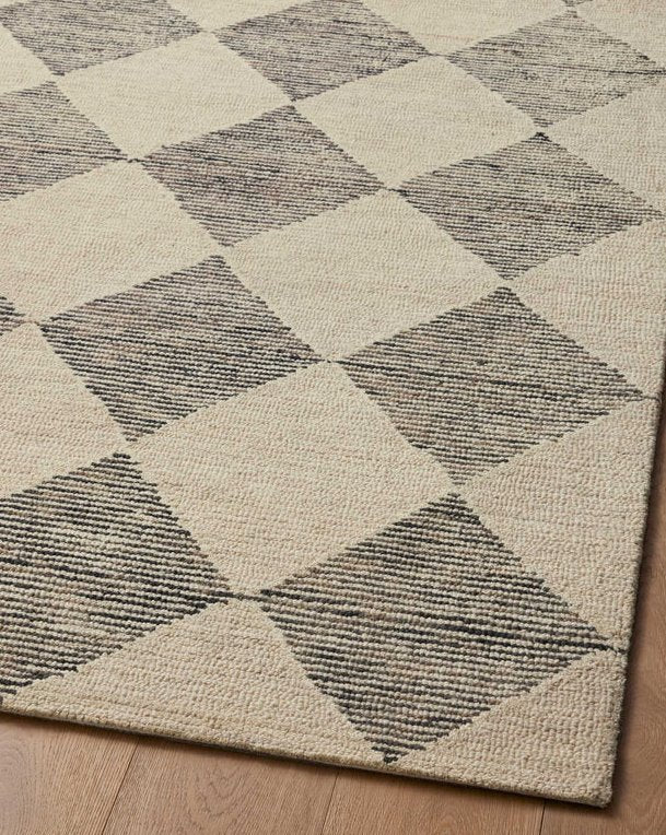 Chris Loves Julia x Loloi Francis Rug in Beige/Charcoal: 2nd Up-Close Corner View