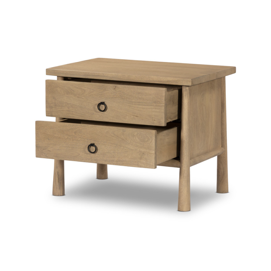 Freddie Nightstand-Caramel Mango: Open Drawers Product View