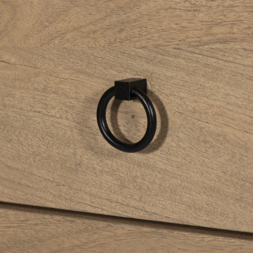 Freddie Nightstand-Caramel Mango: Iron Key Ring Pulls View