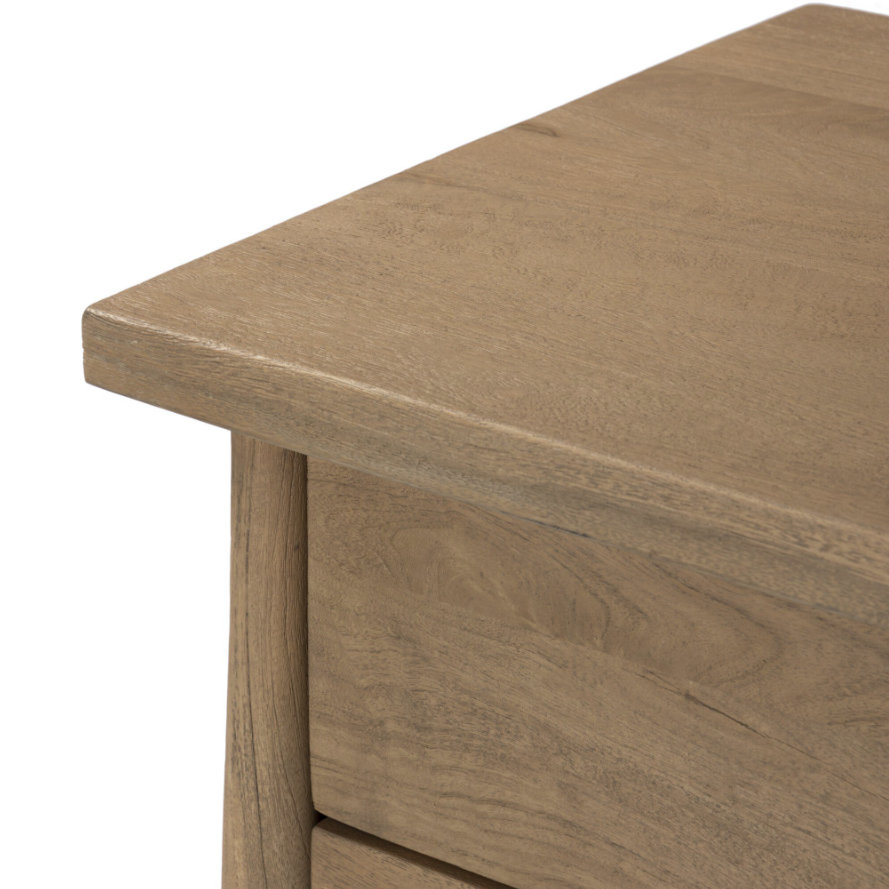Freddie Nightstand-Caramel Mango: Tabletop Corner View 