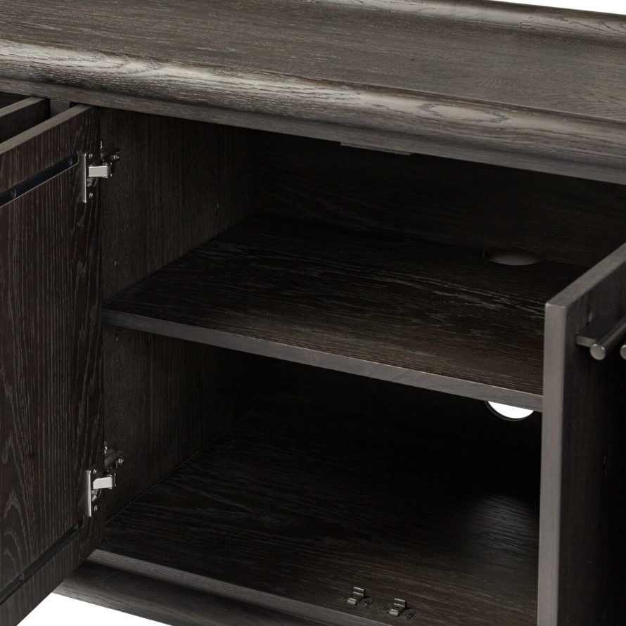 Glenview 6 Door Sideboard-Smoked Black Oak: Product Shelving View