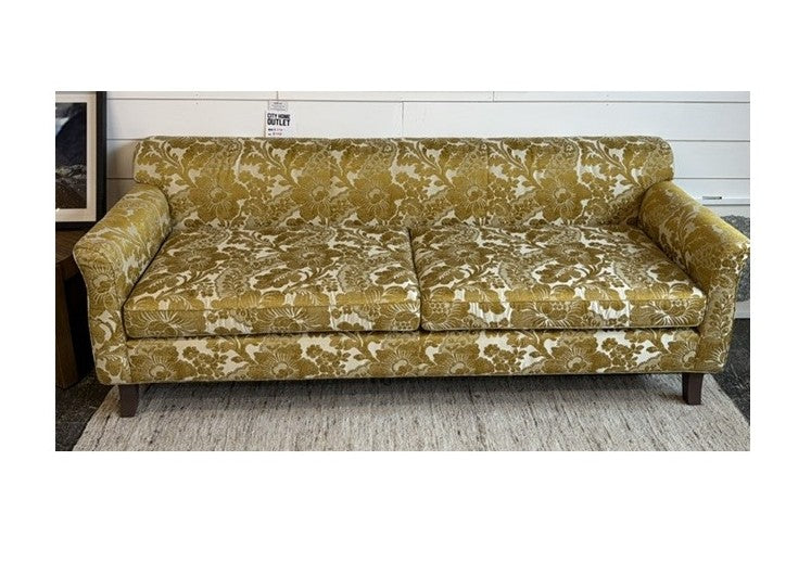 Gold Floral 80" Sofa: Available at City Home PDX Outlet 