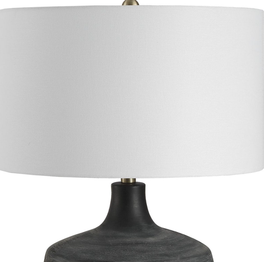Graphite Table Lamp: Drum Shade View